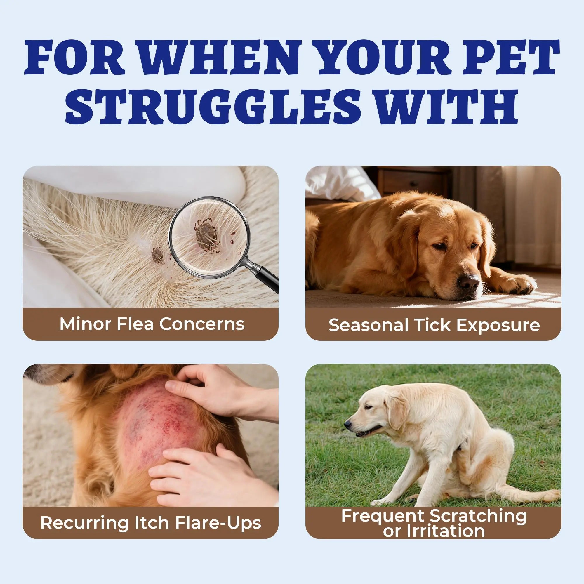 Wellix Flea & Tick Support Chews for Dogs - Essential Skin & Coat Care Supplement for Happy, Healthy Pets